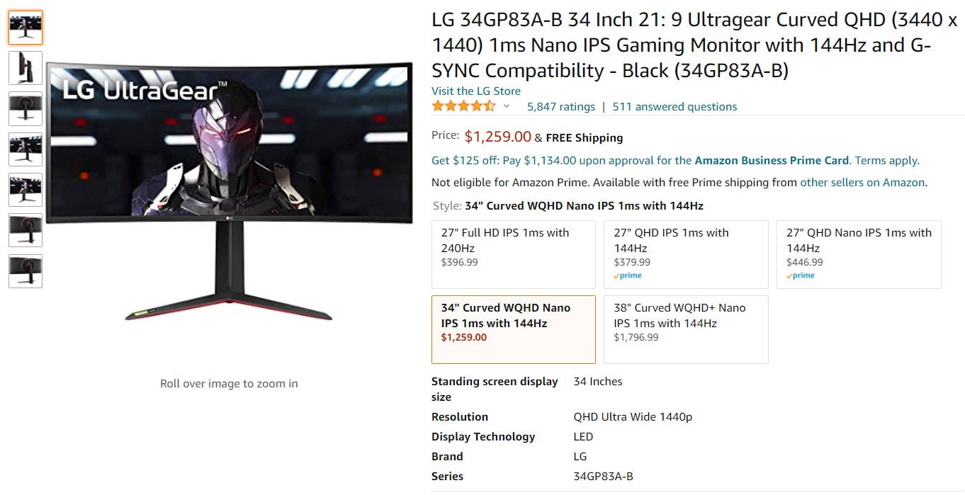 Amazon Daftar monitor LG 
