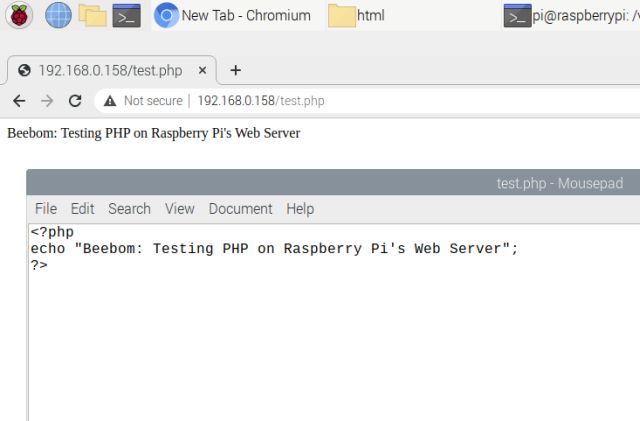 Instal PHP di raspberry pi
