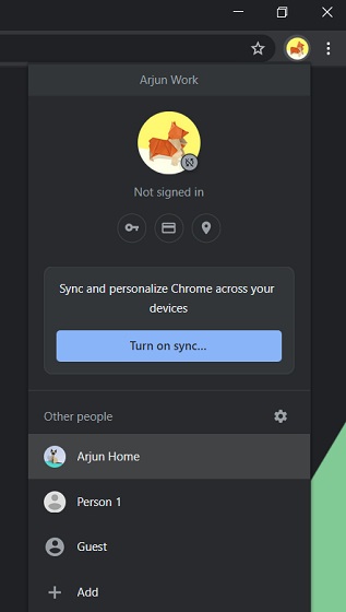10. Switch Người dùng Chrome