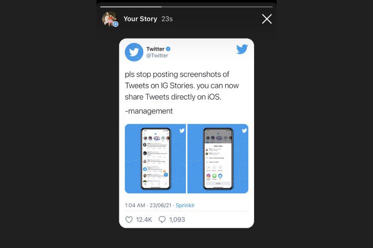 Cách chia sẻ một Tweet trên Instagram Câu chuyện trên iOS và Android