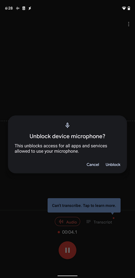 buka blokir mic android 12