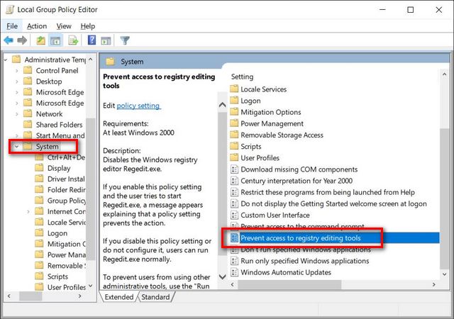 Cách tắt quyền truy cập vào Registry Editor trong Windows 10