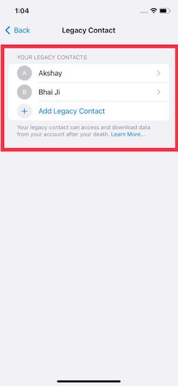 Kontrollera dina äldre kontakter - Apple Digital Heritage