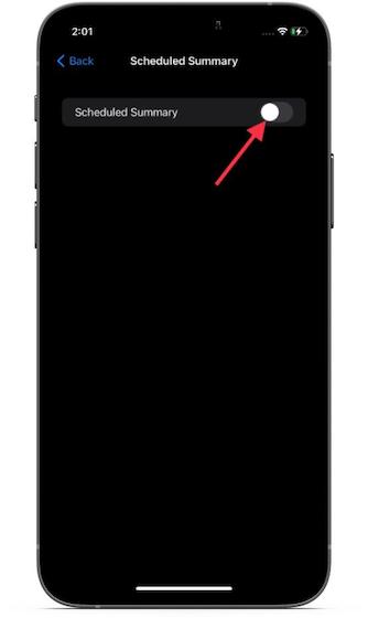 bật Tóm tắt theo lịch trình - Bật / Tắt Tóm tắt Thông báo trong iOS 15 trên iPhone