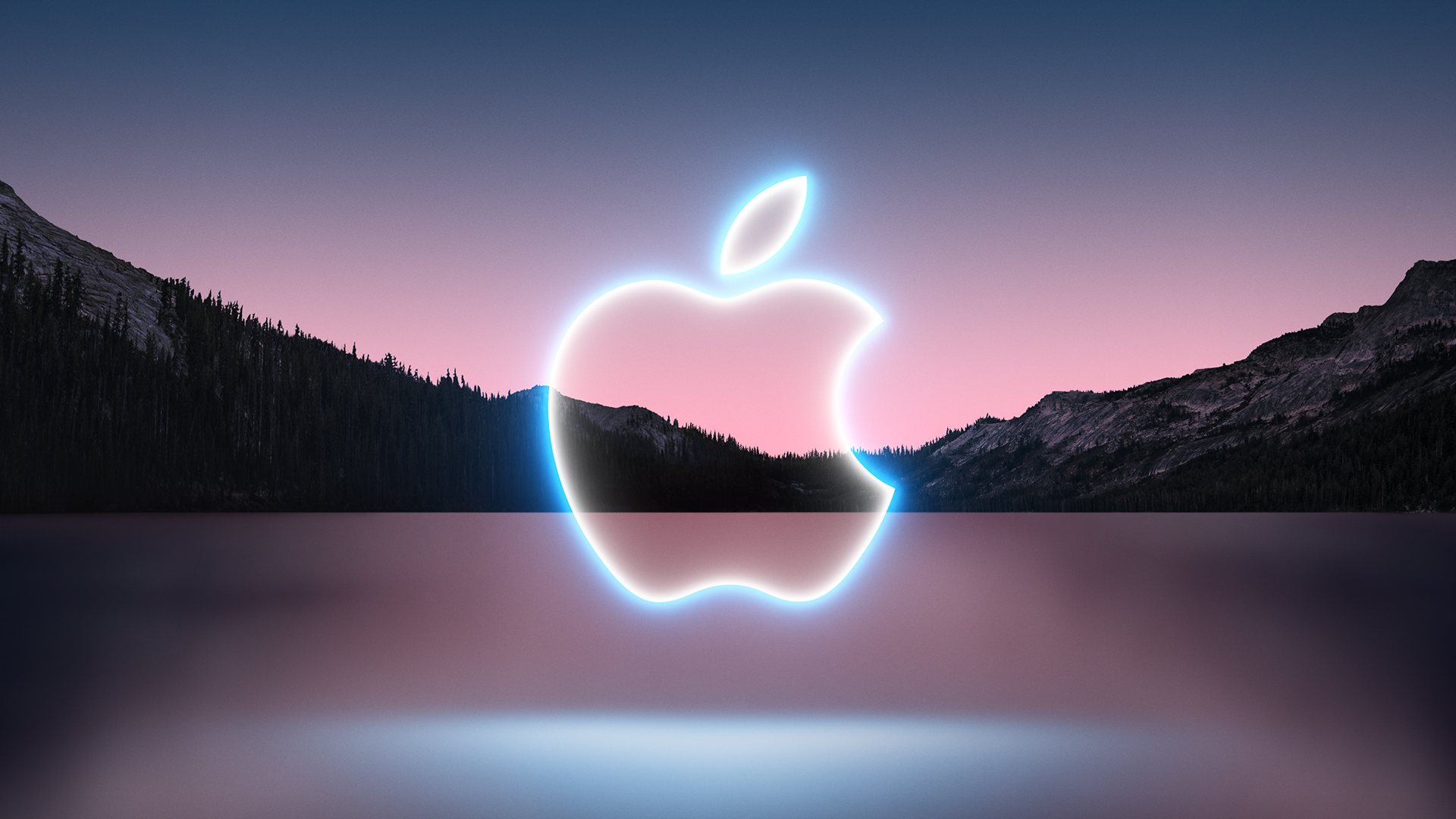 Spanduk untuk acara peluncuran iPhone 13 Apple