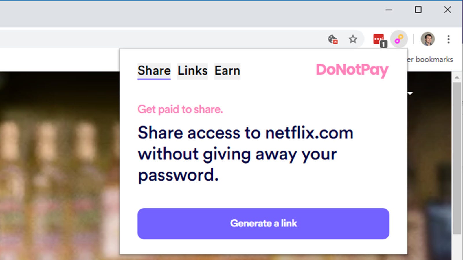 Tiện ích mở rộng Chrome của DoNotPay chia sẻ an toàn Netflix của bạn và các đăng ký khác