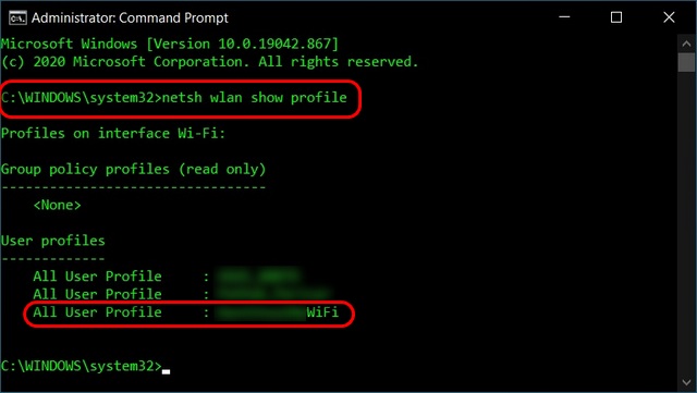 Tìm mật khẩu Wi-Fi bằng Command Prompt trong Windows 10