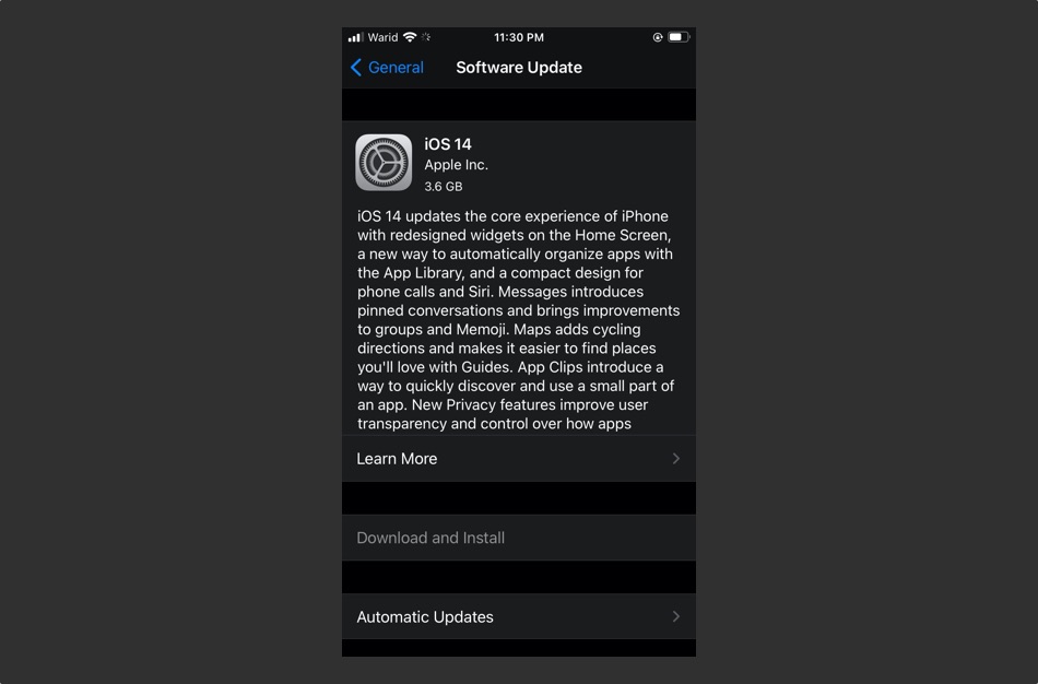 Apple iOS 14 GM släpps före offentligt släppdatum