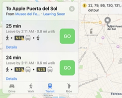 Apple möjliggör vägbeskrivningar för fordon på kartor i Madrid