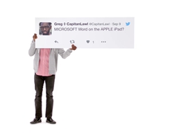 Apple skriver ut enorma tweets för sina nya iPad Pro-annonser…