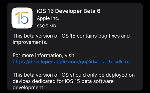 Apple släpper iOS 15 Beta 6, här är vad som har förändrats