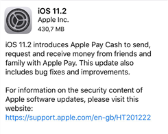 Apple släpper iOS 11.2 med Apple Pay Cash och buggfixar