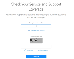 Apple-garantitäckning Kolla korta anspråk på webbplatsen…