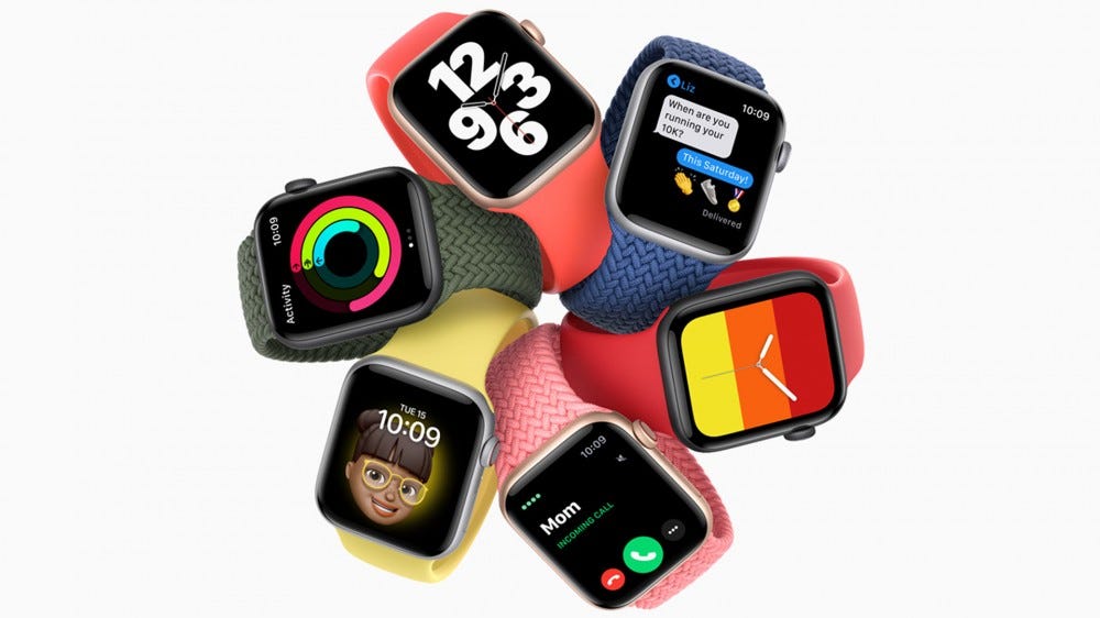 6  apple watch SEs hiển thị các khuôn mặt khác nhau