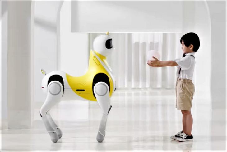 Kinesiskt EV-företag utvecklar AI-baserad enhörningsrobot för att ge barn spännande åkturer