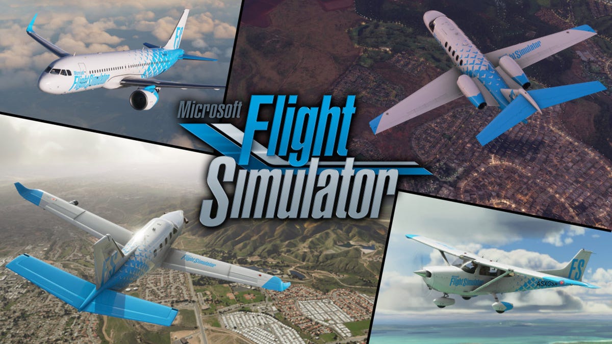 Beberapa pesawat terbang di 'Flight Simulator'