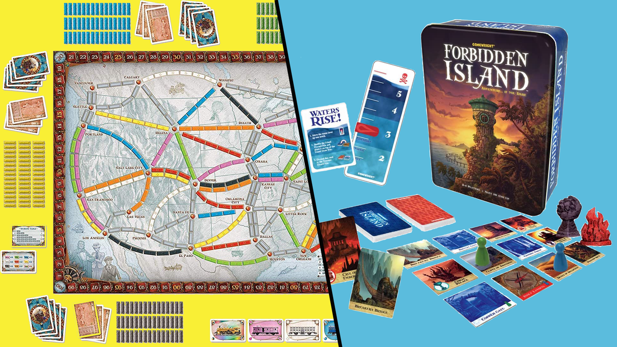 View of Ticket to Ride game và Forbidden Island game