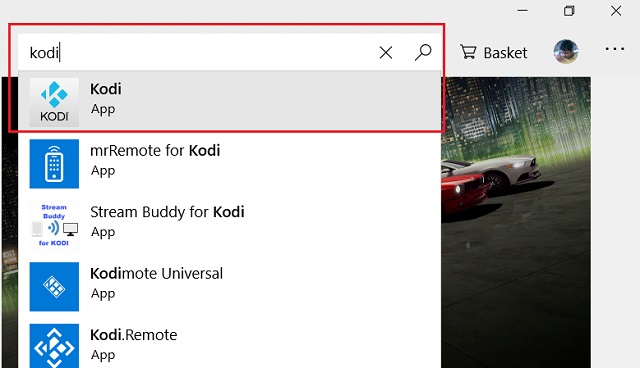 Cập nhật Kodi từ Microsoft Store
