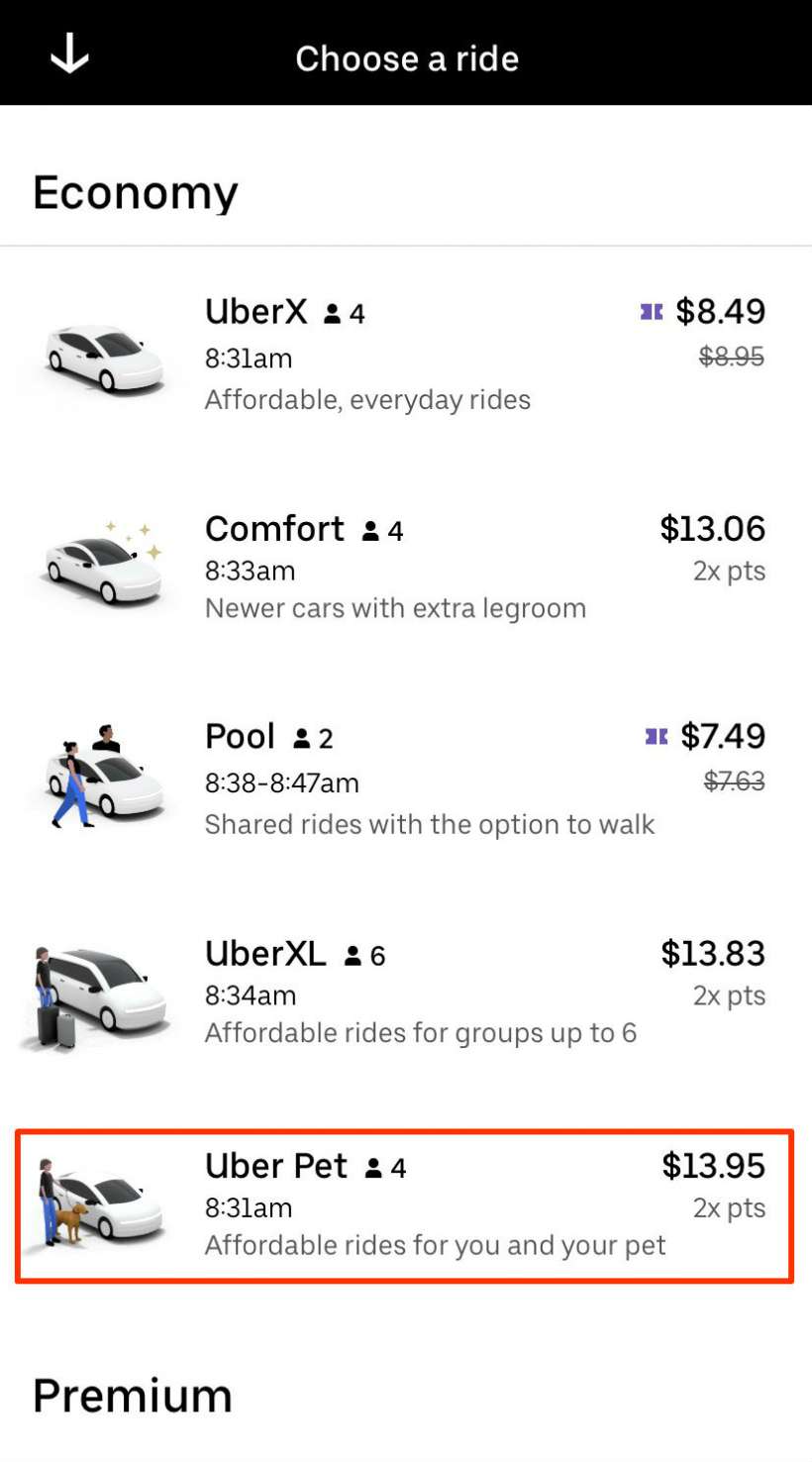 Så här beställer du Uber Pet