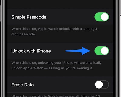 Hur man låser upp Apple Watch med iPhone utan att ange lösenord