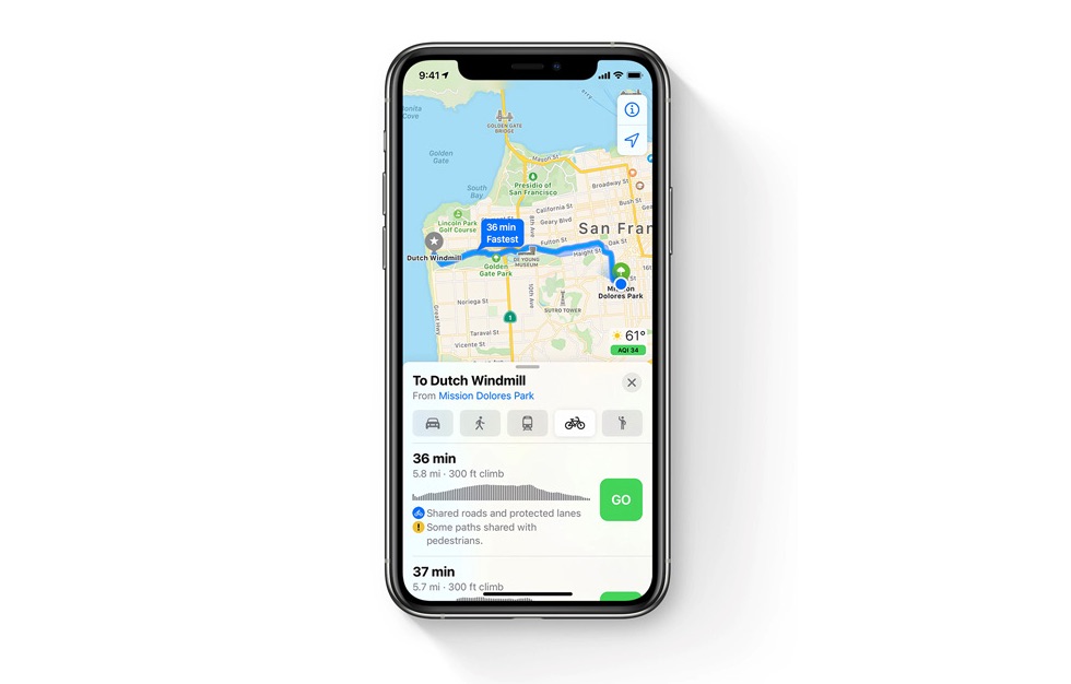 Så här får du cykelvägbeskrivningar Apple Maps på iOS 14