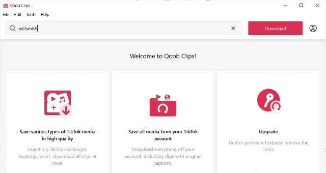 Cara mengunduh video TikTok dengan Qoob Clips