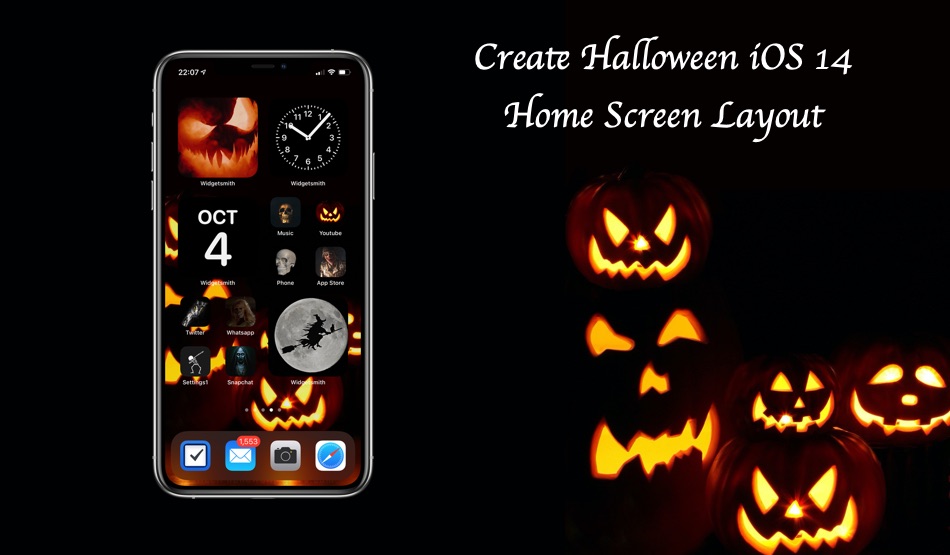 Hur man gör iOS 14 startskärm för Halloween