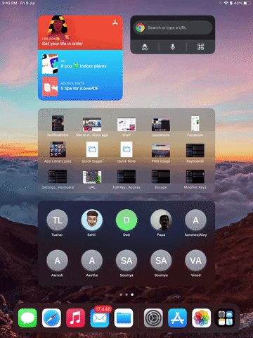 ipados 15 widget på iPad