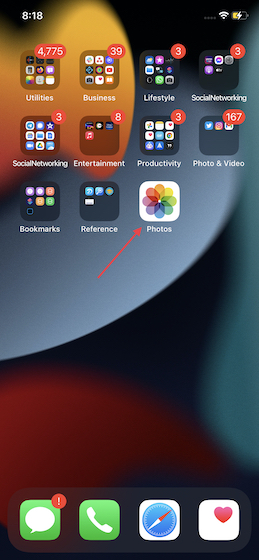 Mở ứng dụng Ảnh trên iPhone và iPad