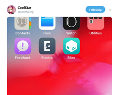 CoolStar Teas Electra för iOS 12 i skärmdumpar som delas via…