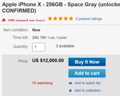iPhone X förbeställningslista för galna pengar på eBay