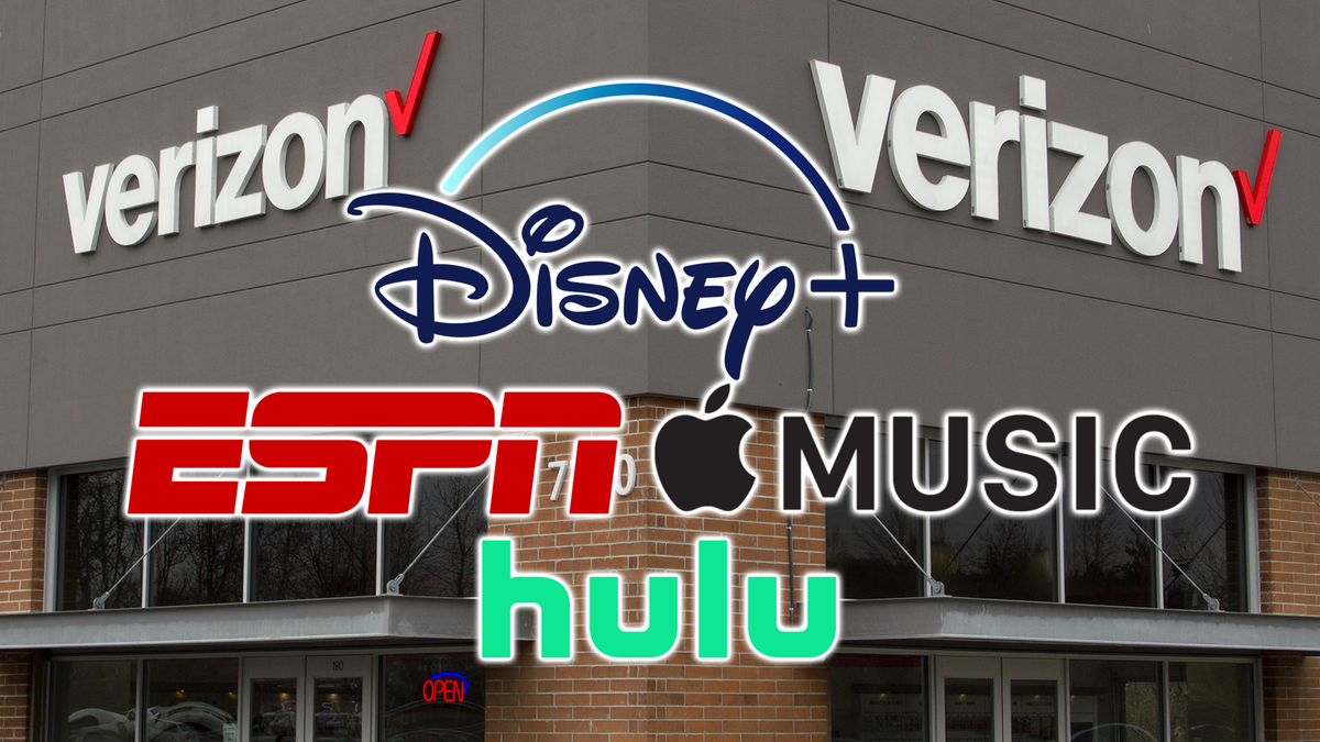 Hình minh họa Verizon, Disney +, ESPN, Hulu và Apple Biểu trưng âm nhạc.
