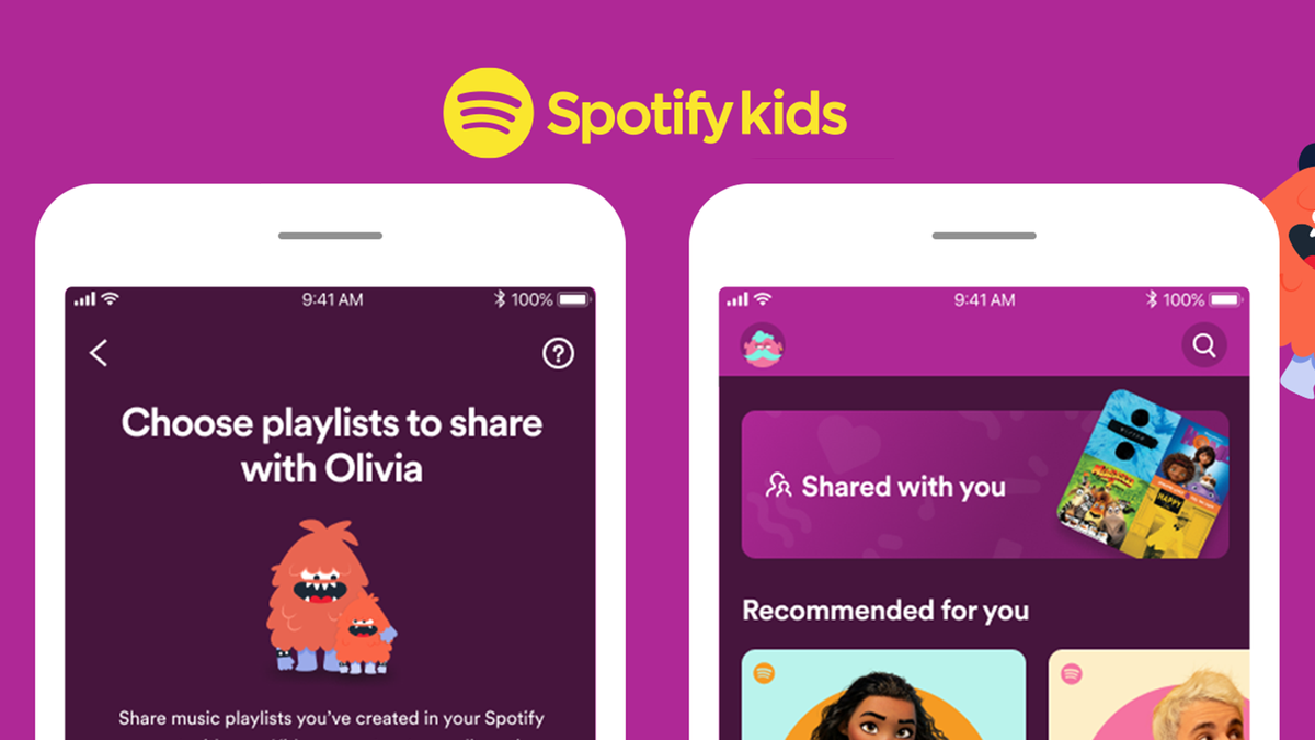 Spotify Kids-appen har ett Välj en spellista-alternativ på skärmen.