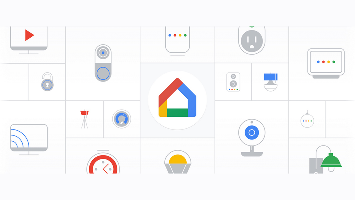 Ilustrasi aplikasi Google Home dan perangkat Nest.