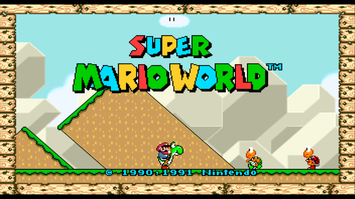 Màn hình tiêu đề trò chơi Super Mario World Widescreen
