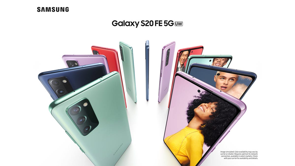 Samsung Galaxy S20 FE hadir dalam warna Cloudy Red, Cloudy Orange, Cloudy Lavender, Mint, Cloudy Blue, dan Cloudy White.