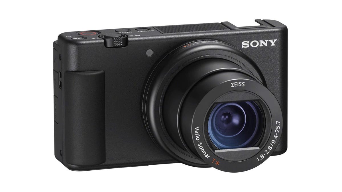 Một chiếc Sony ZV-1 Máy ảnh có ống kính thu nhỏ.