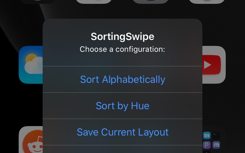 SortingSwipe Tweak ger ikonsortering till iOS
