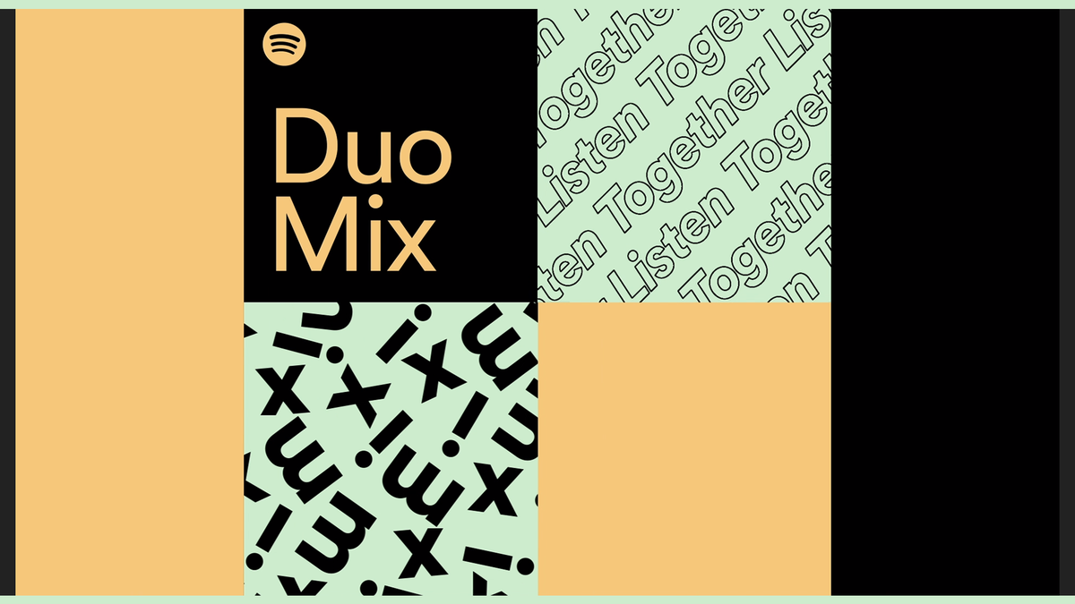 Illustration av den nya spellistan Spotify Duo Mix.