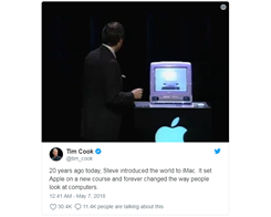 Tim Cook Merayakan 20 Tahun iMac
