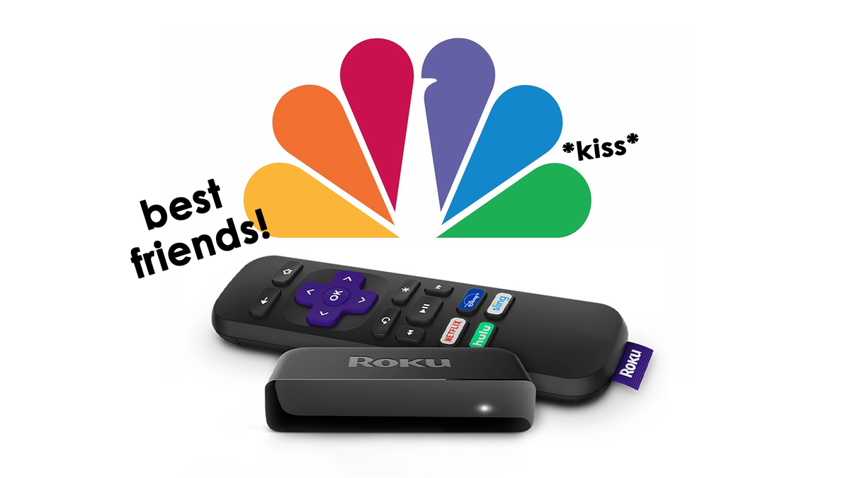 Bild på Roku- och NBC-logotyperna.