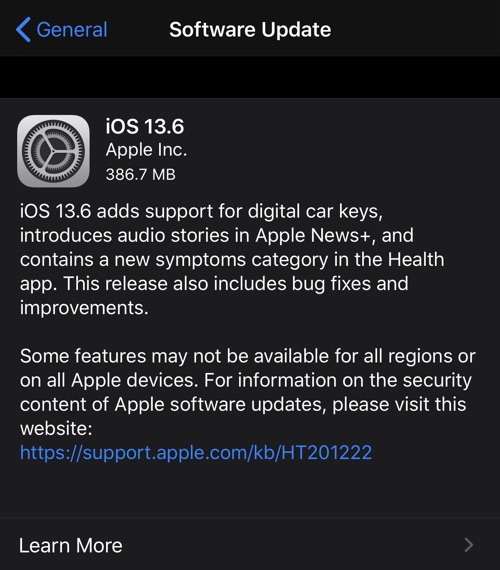 iOS 13.6 och iPadOS 13.6 släppt (direkt IPSW-nedladdningslänk)
