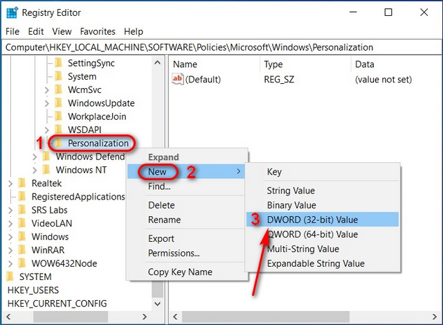 Inaktivera Windows 10-låsskärmen med hjälp av registret