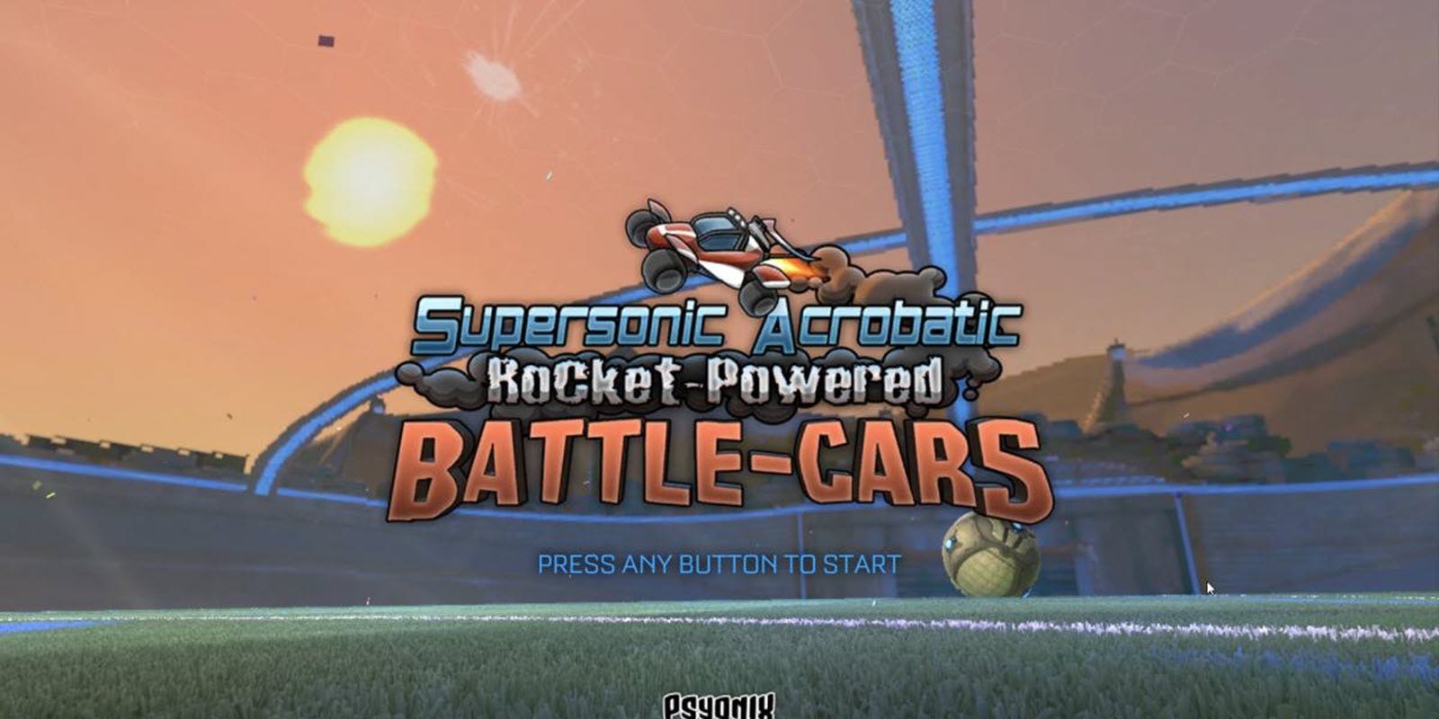 Màn hình tiêu đề Supersonic Acrobatic Rocket-Powered Battle-Cars.