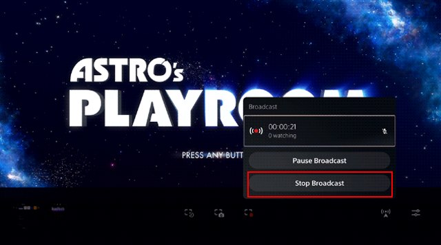 dừng brodcast - dừng phát trực tuyến trò chơi ps5 Twitch