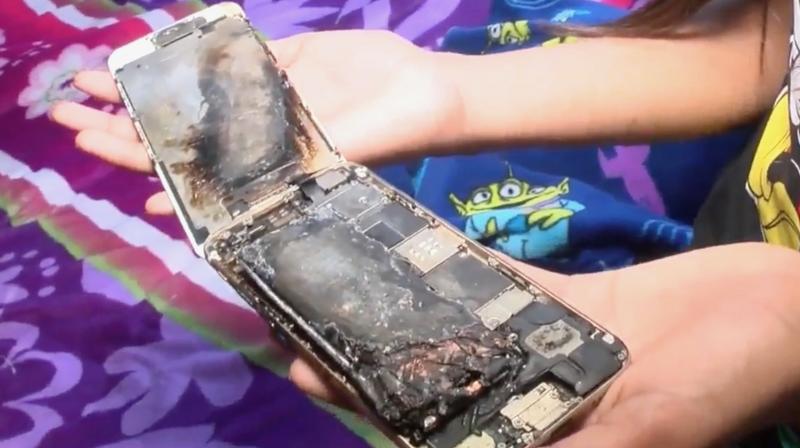 The 11-year-old girl's exploded iPhone.