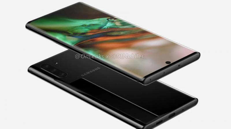 The Galaxy Note 10 will feature a vertical triple camera setup.