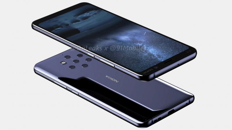 The Nokia 9 comes with seven rings on the rear. (Photo: 91mobiles)