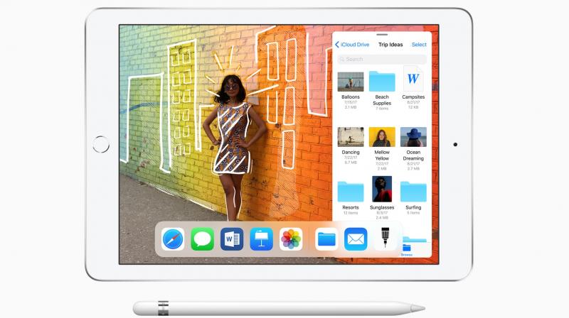 Apple executives said the new iPad works with its pencil accessory and features an upgraded A10 Fusion chip, the same CPU that powers the iPhone 7. It is available immediately.