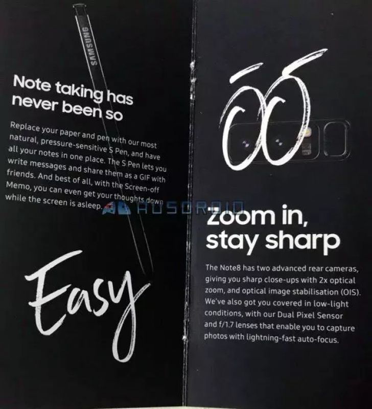 Samsung Galaxy Note 8  Cuốn sách nhỏ